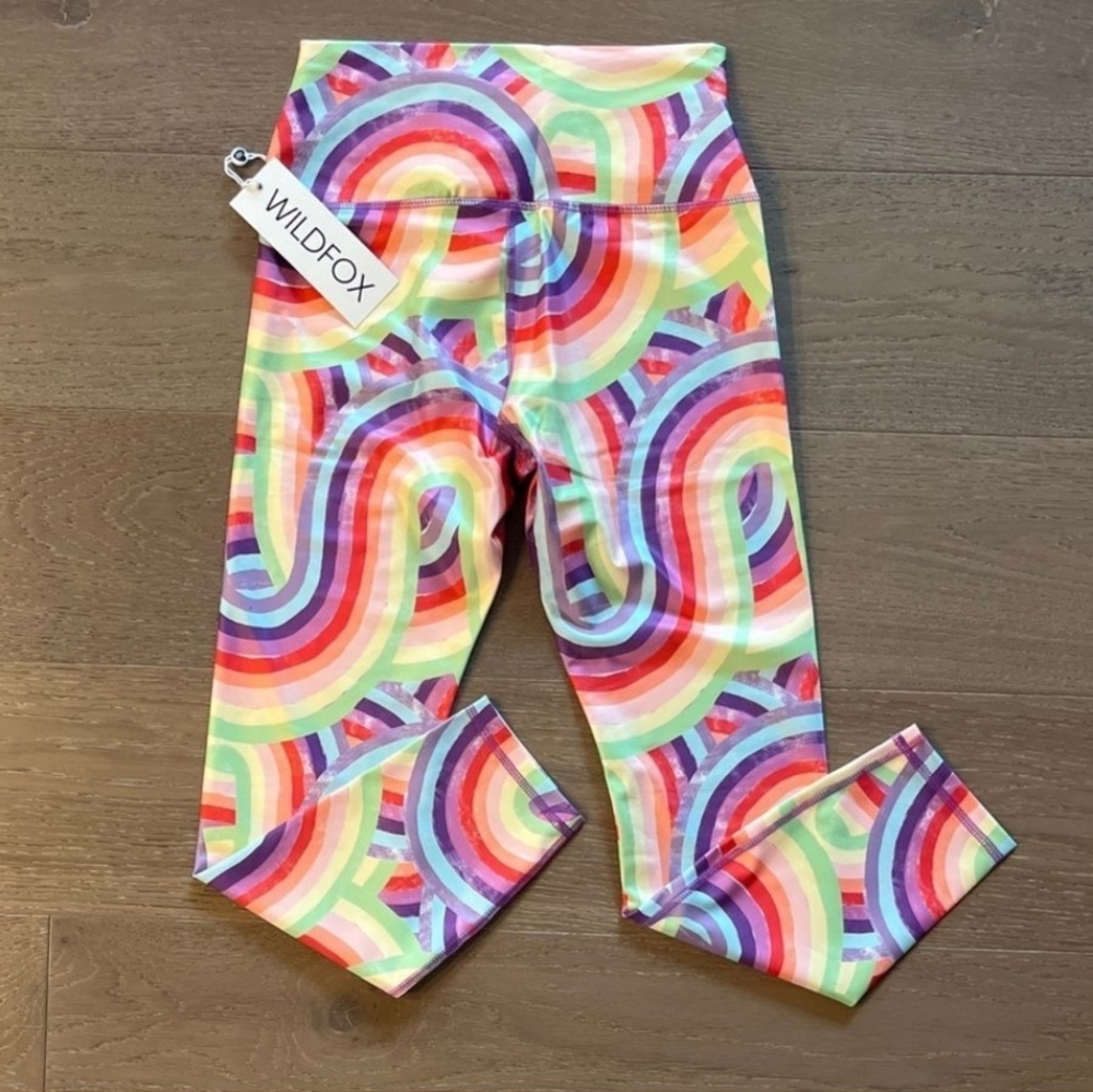 Wildfox Soleil High Waisted Rainbow 7/8 Leggings Sz L NWT MSRP $88 - Picture 6 of 8